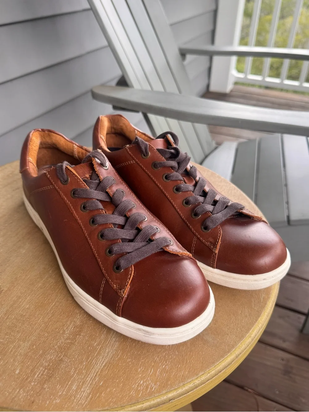 Vionic Baldwin Mott Men’s 9 Brown Leather Comfort Sneakers VSM036